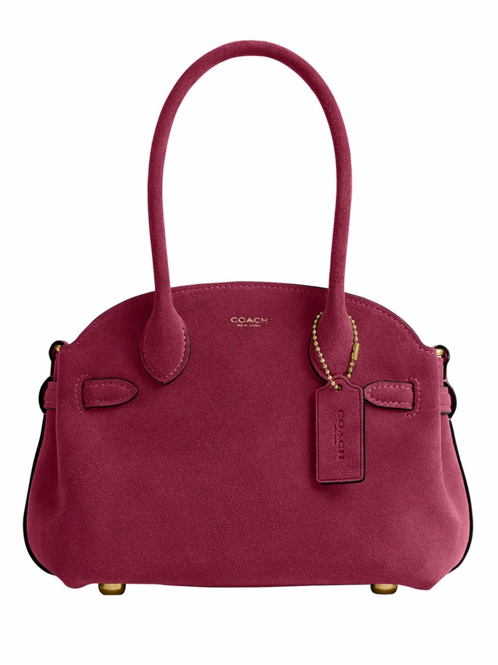 ✨NWT Coach Soft Empire Carryall 21 in Suede Dark Fuchsia ✨